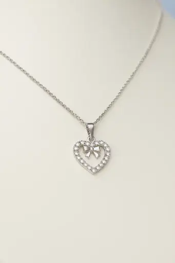 Bow Heart Pendant