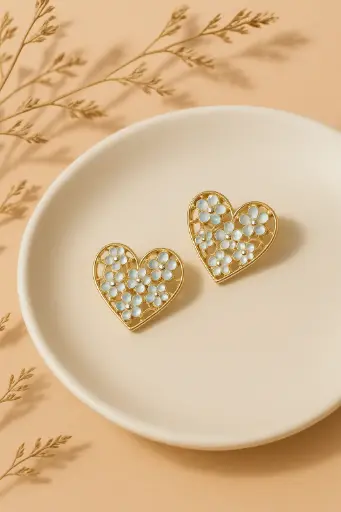 Botanical Heart Bloom Earrings
