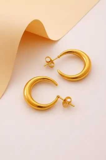Golden Crescent Hoops