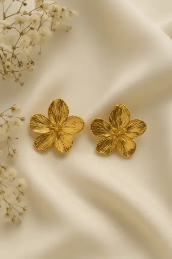 Golden Sakura Studs 